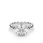 White Gold Solitaire Round Shape Diamond Engagement Ring With Prong Setting.